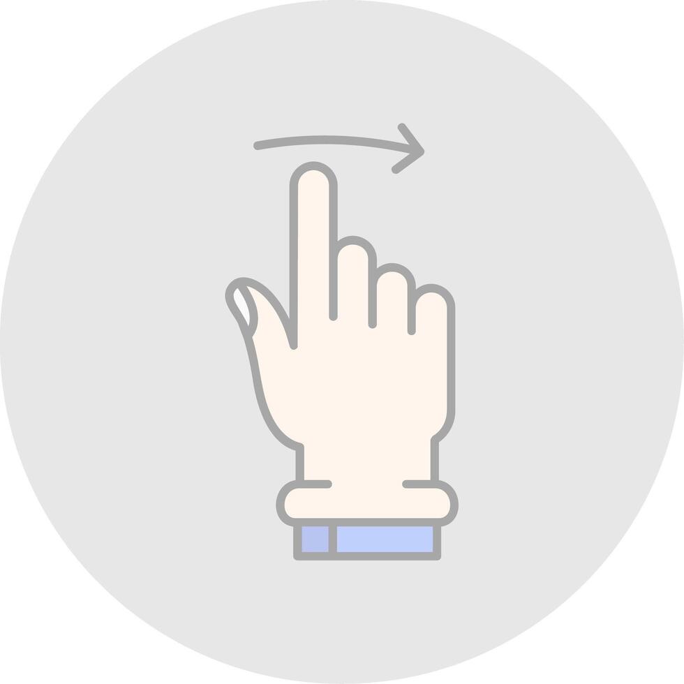 Swipe Right Line Filled Light Circle Icon vector