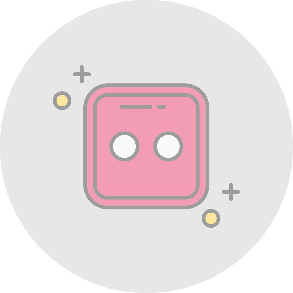 Dice two Line Filled Light Circle Icon vector