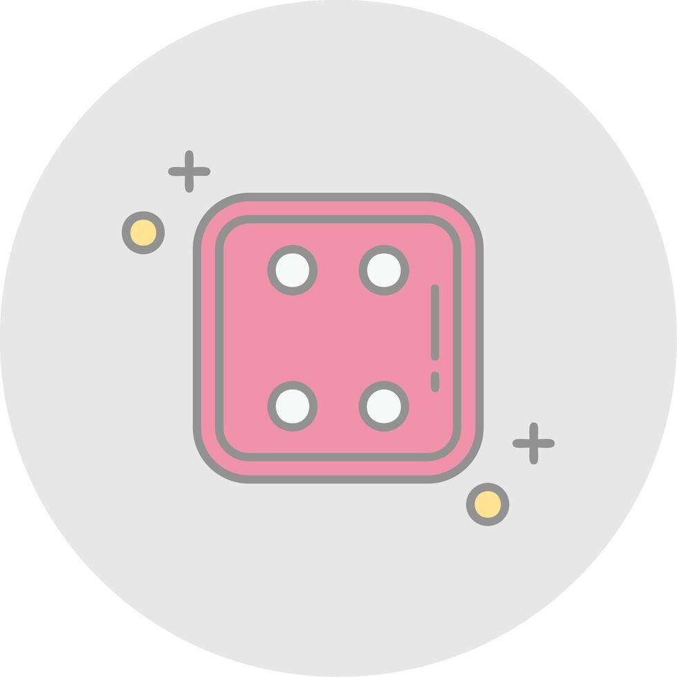Dice four Line Filled Light Circle Icon vector