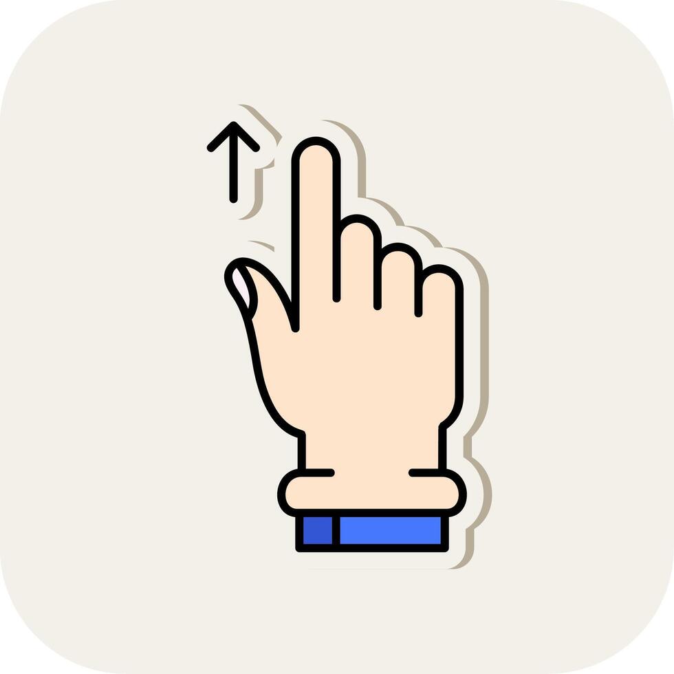 Swipe Up Line Filled White Shadow Icon vector