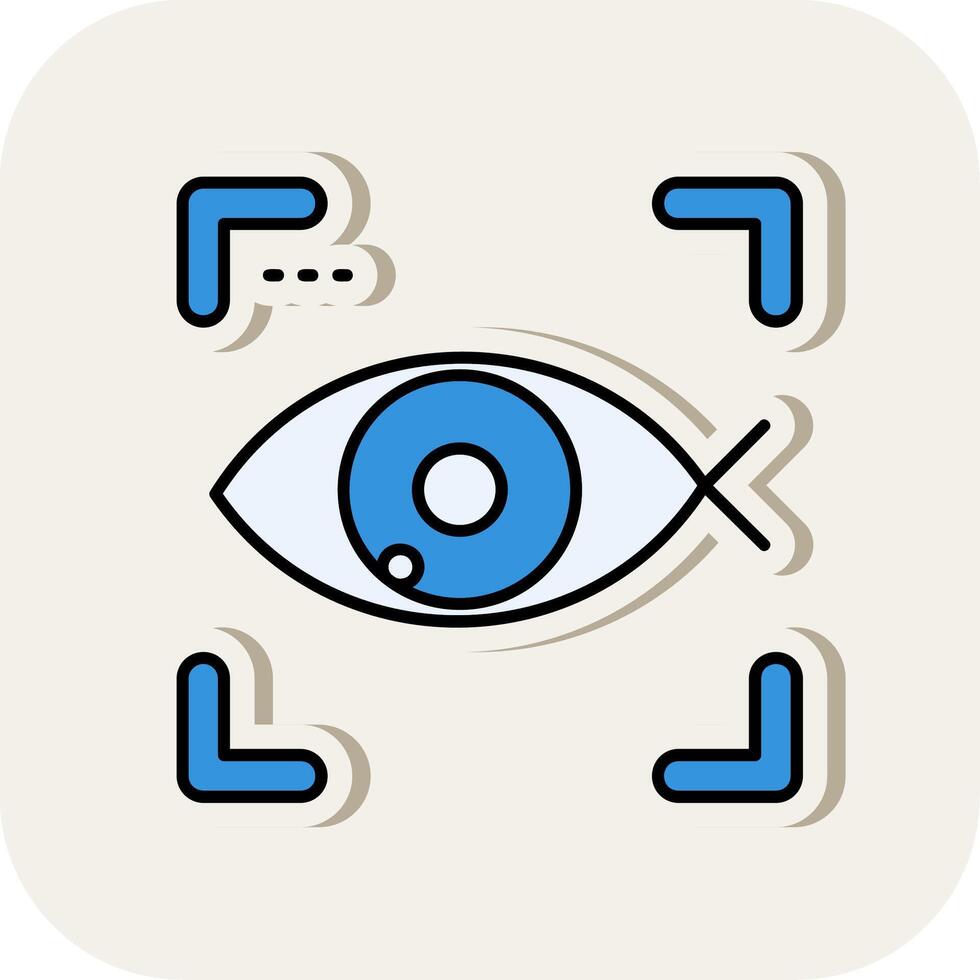 Fish eye Line Filled White Shadow Icon vector