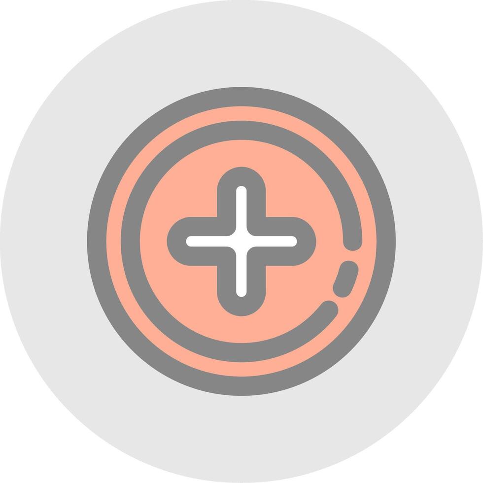Add 2 Line Filled Light Circle Icon vector