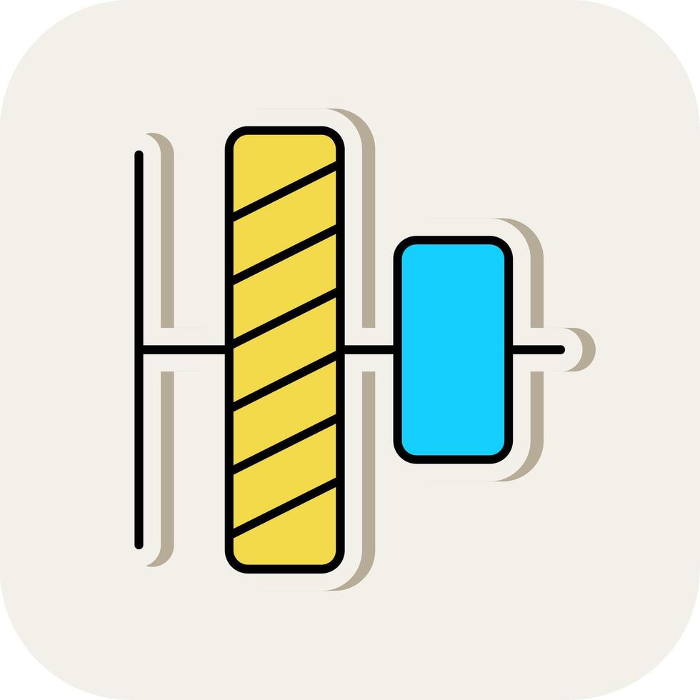 Vertical alignment Line Filled White Shadow Icon vector