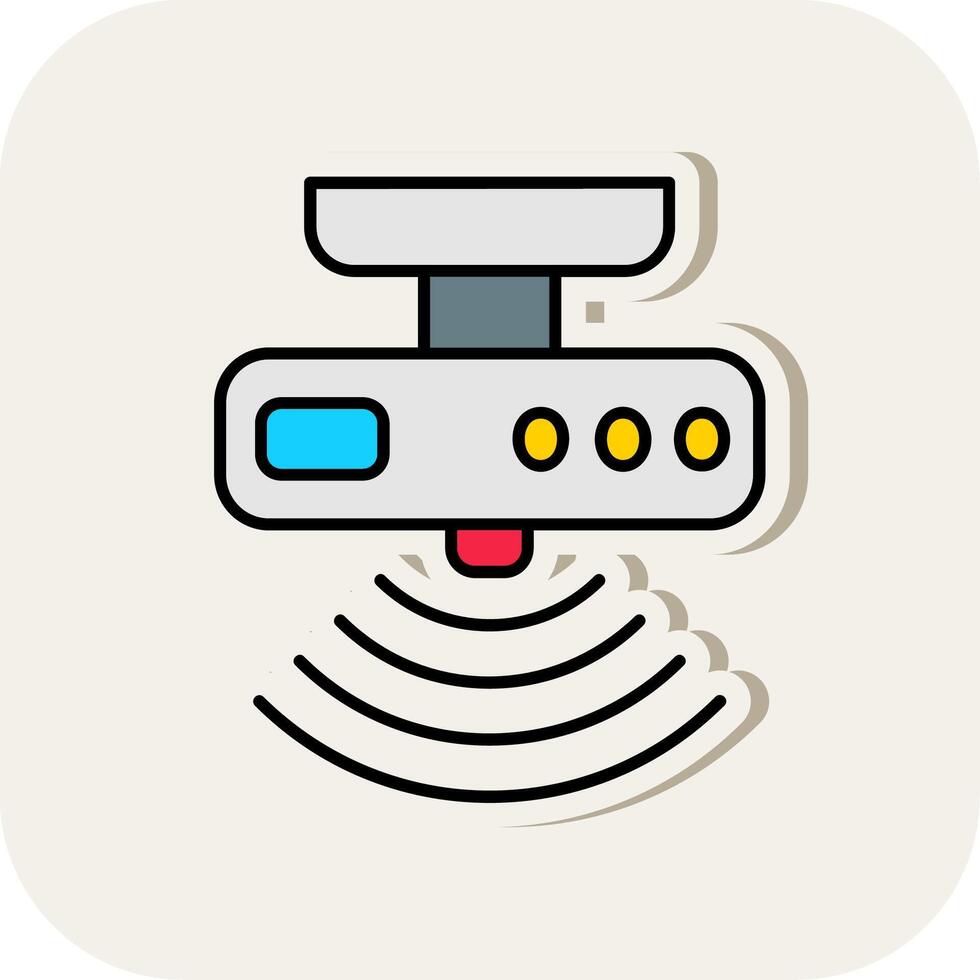 Motion sensor Line Filled White Shadow Icon vector