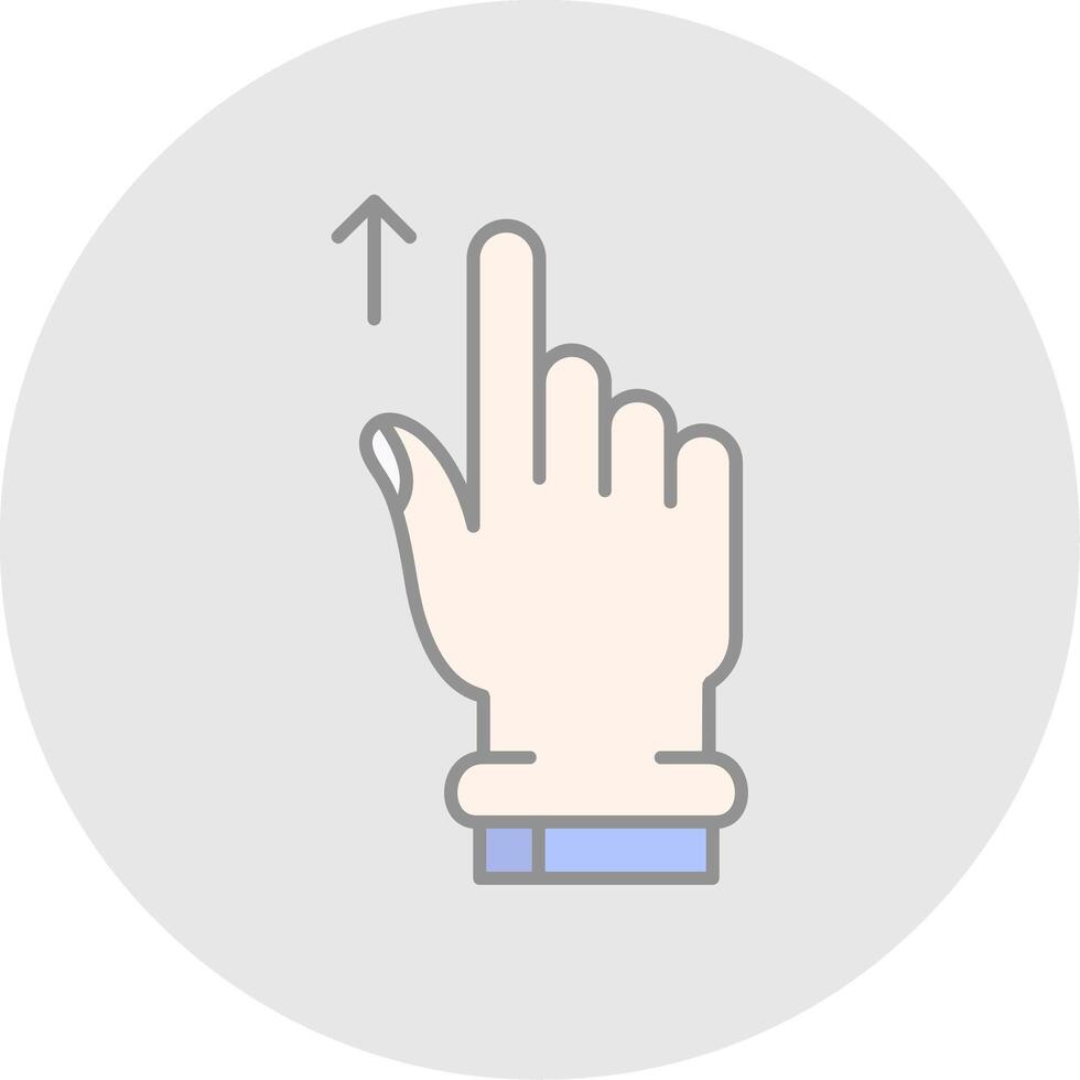 Swipe Up Line Filled Light Circle Icon vector