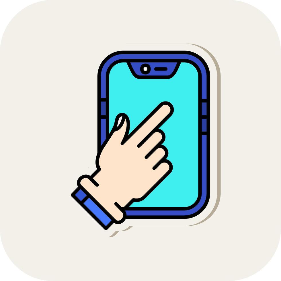 Touch Device Line Filled White Shadow Icon vector