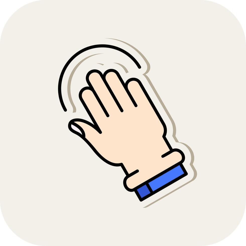 Tilted Hand Line Filled White Shadow Icon vector