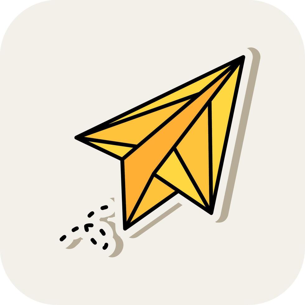Paper plane Line Filled White Shadow Icon vector