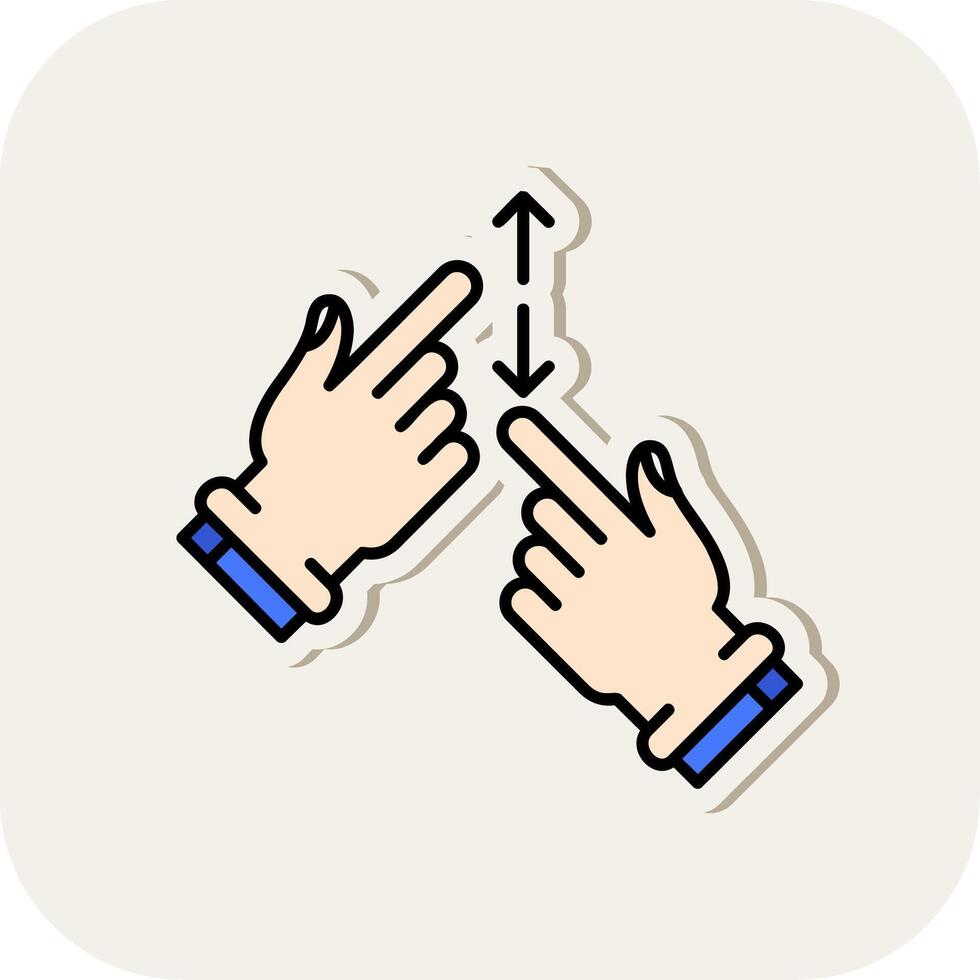 Tap and Scroll Line Filled White Shadow Icon vector