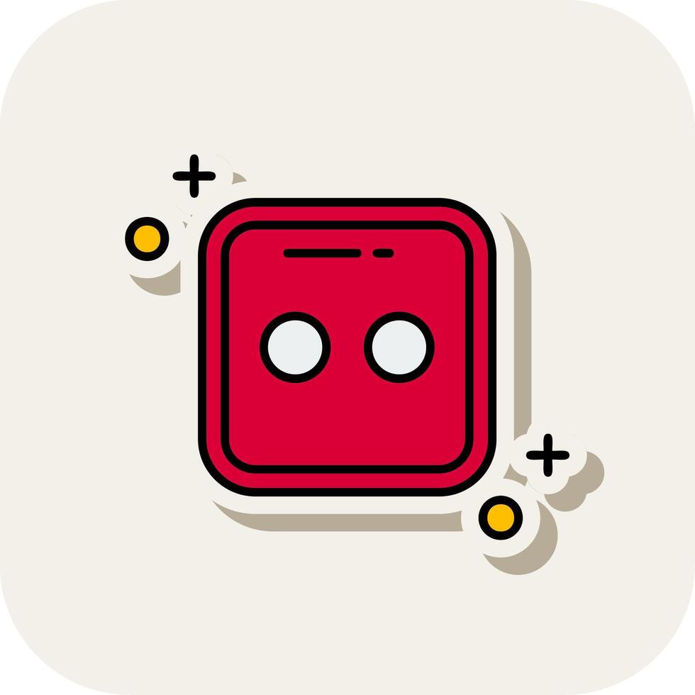 Dice two Line Filled White Shadow Icon vector