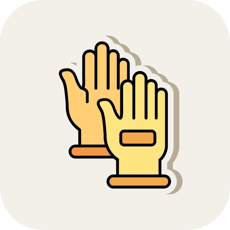 Hand gloves Line Filled White Shadow Icon vector