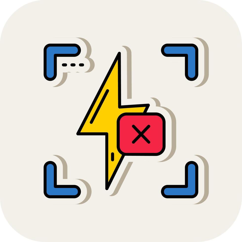 Flash off Line Filled White Shadow Icon vector