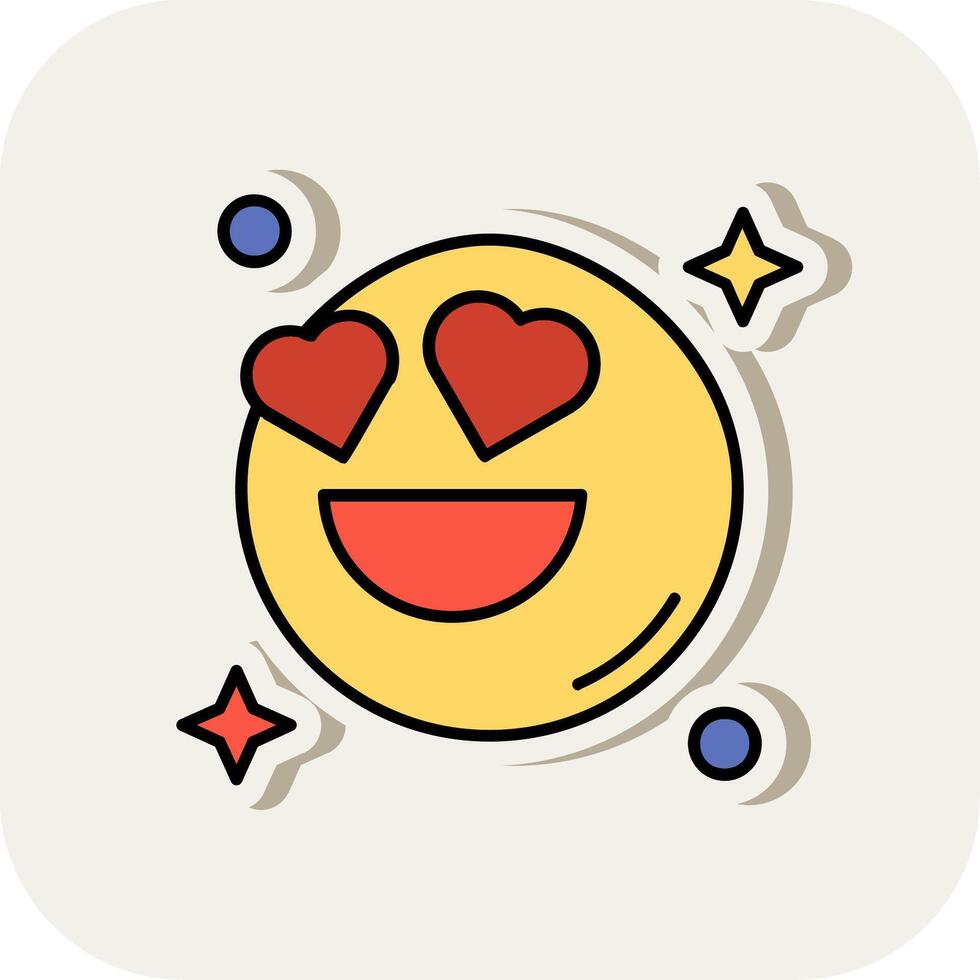 In love Line Filled White Shadow Icon vector