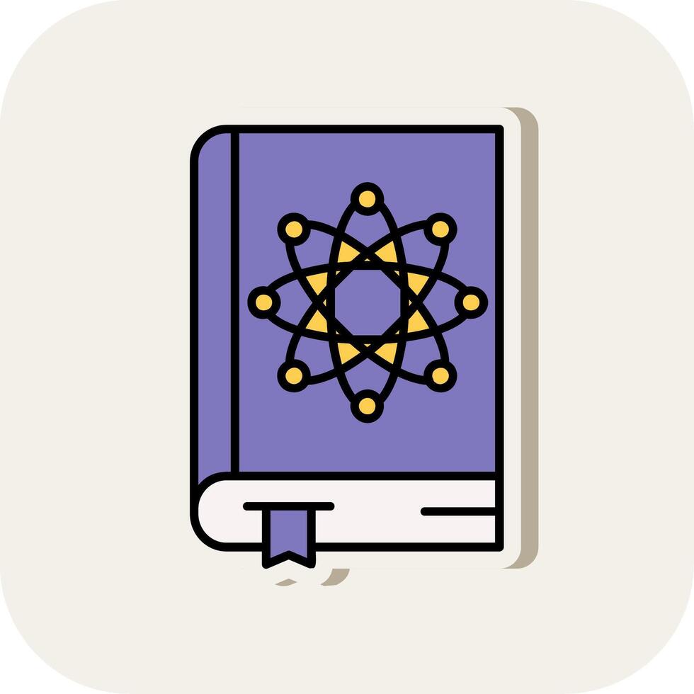 Physics book Line Filled White Shadow Icon vector