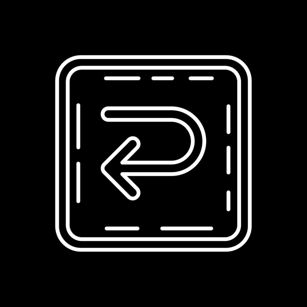 U turn Line Inverted Icon vector