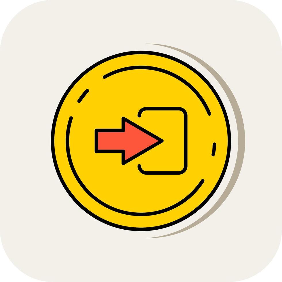Log in Line Filled White Shadow Icon vector