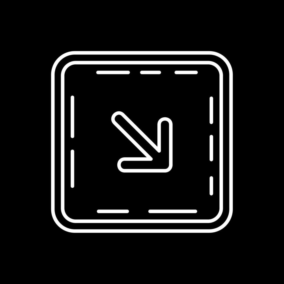 Down right arrow Line Inverted Icon vector