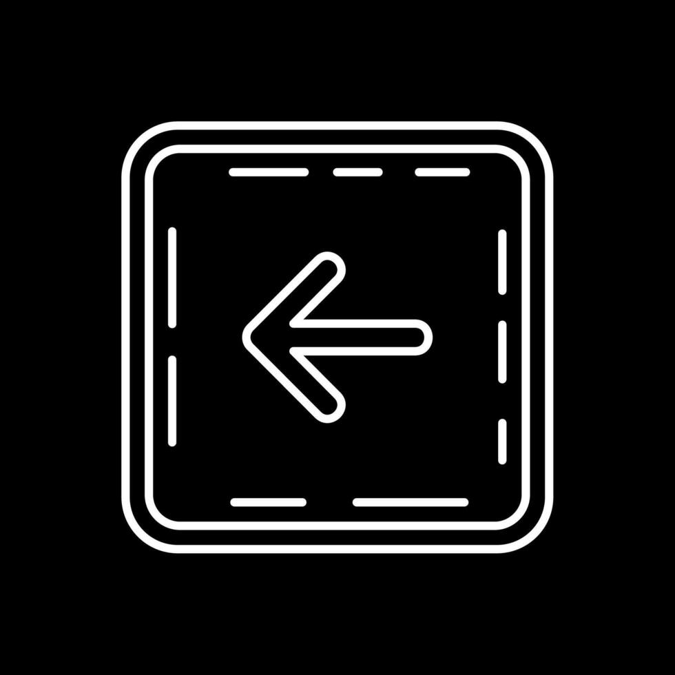 Left arrow Line Inverted Icon vector