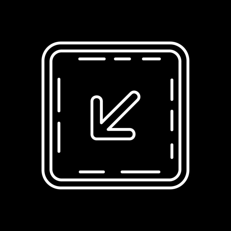 Down left arrow Line Inverted Icon vector