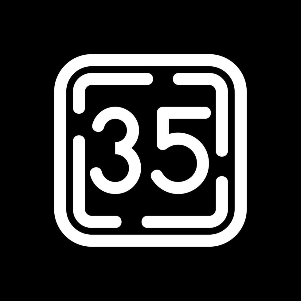 Thirty Five Line Inverted Icon vector