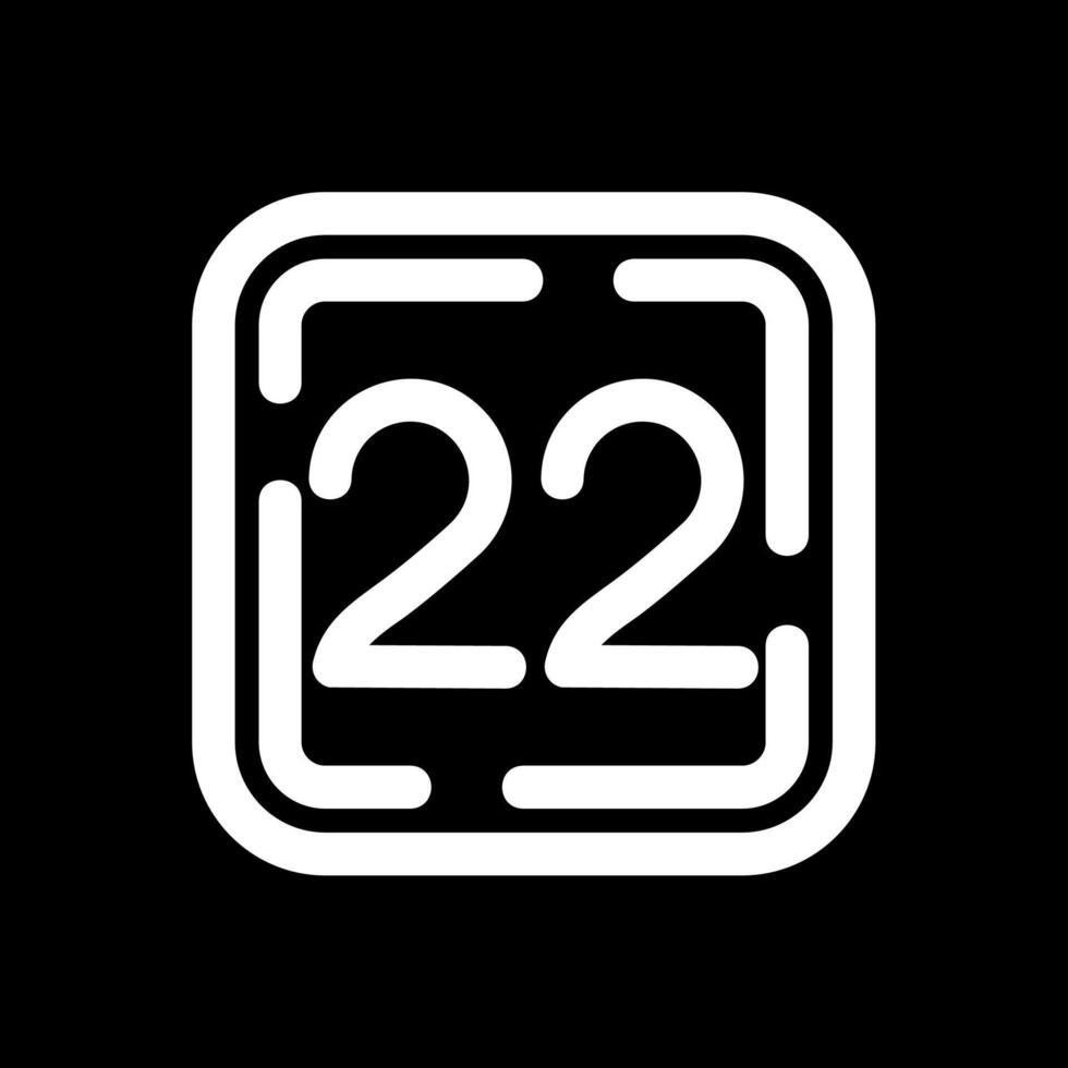 Twenty Two Line Inverted Icon vector