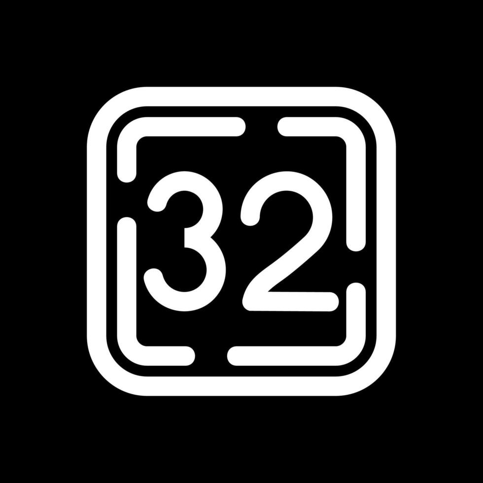 Thirty Two Line Inverted Icon vector