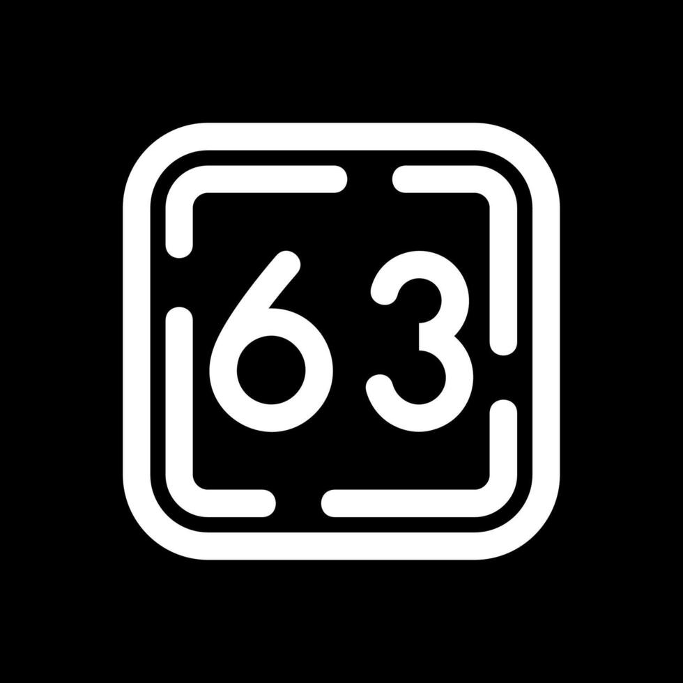 sesenta Tres línea invertido icono vector
