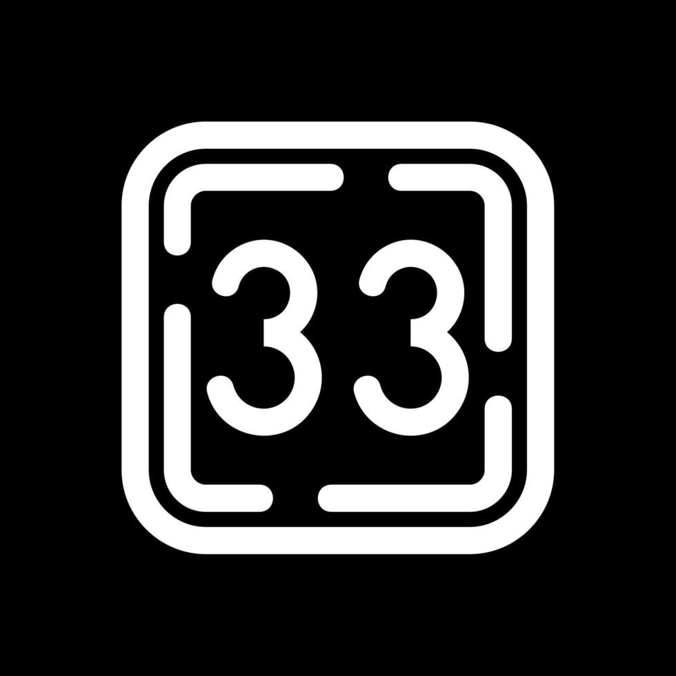 Thirty Three Line Inverted Icon vector