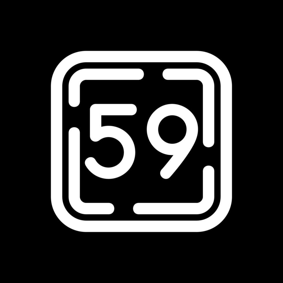 Fifty Nine Line Inverted Icon vector