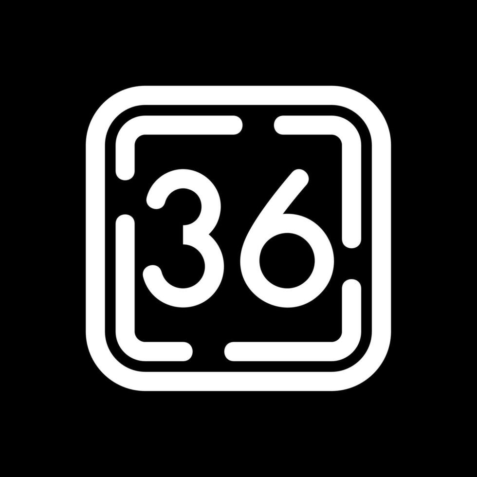 Thirty Six Line Inverted Icon vector