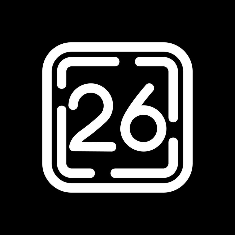 Twenty Six Line Inverted Icon vector