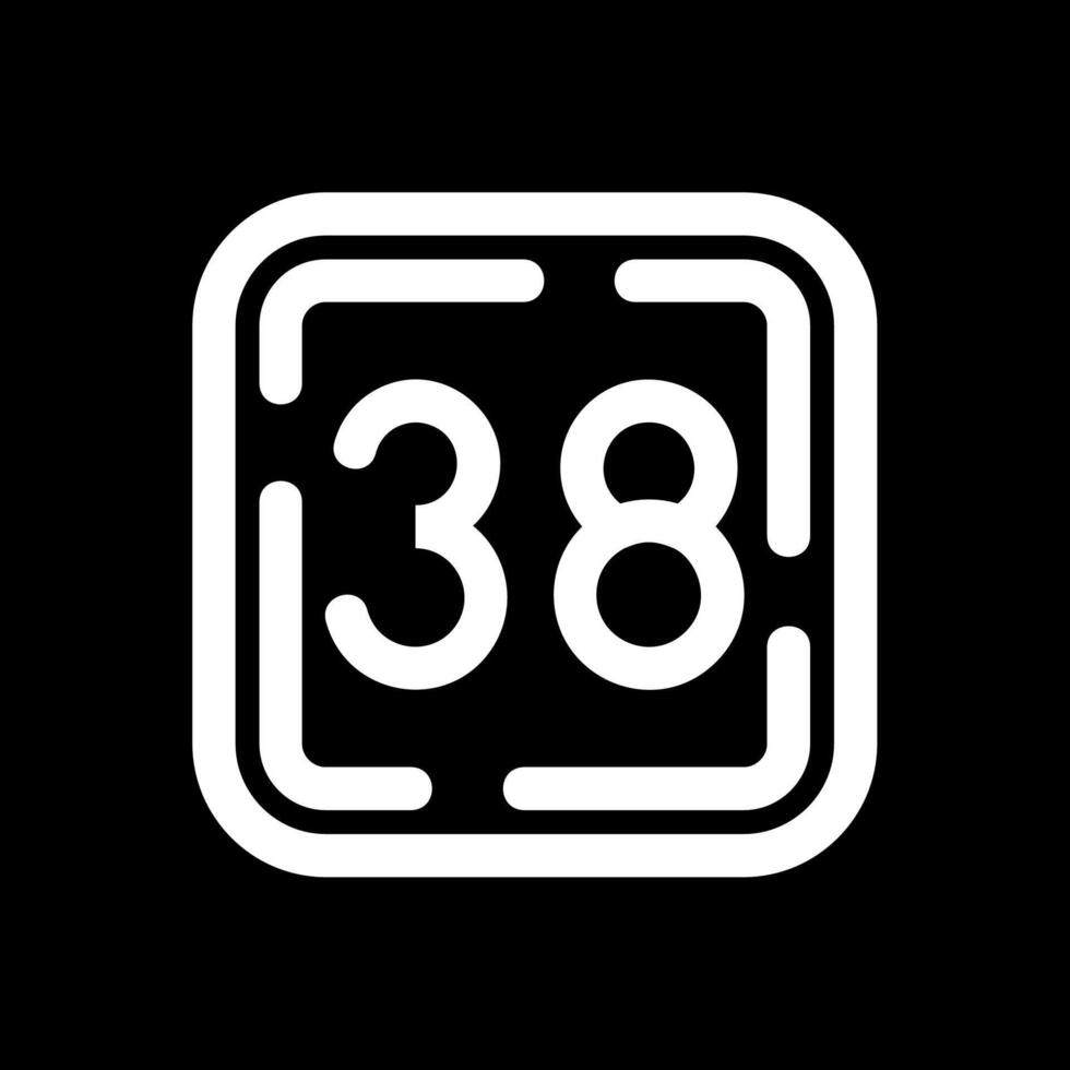 Thirty Eight Line Inverted Icon vector