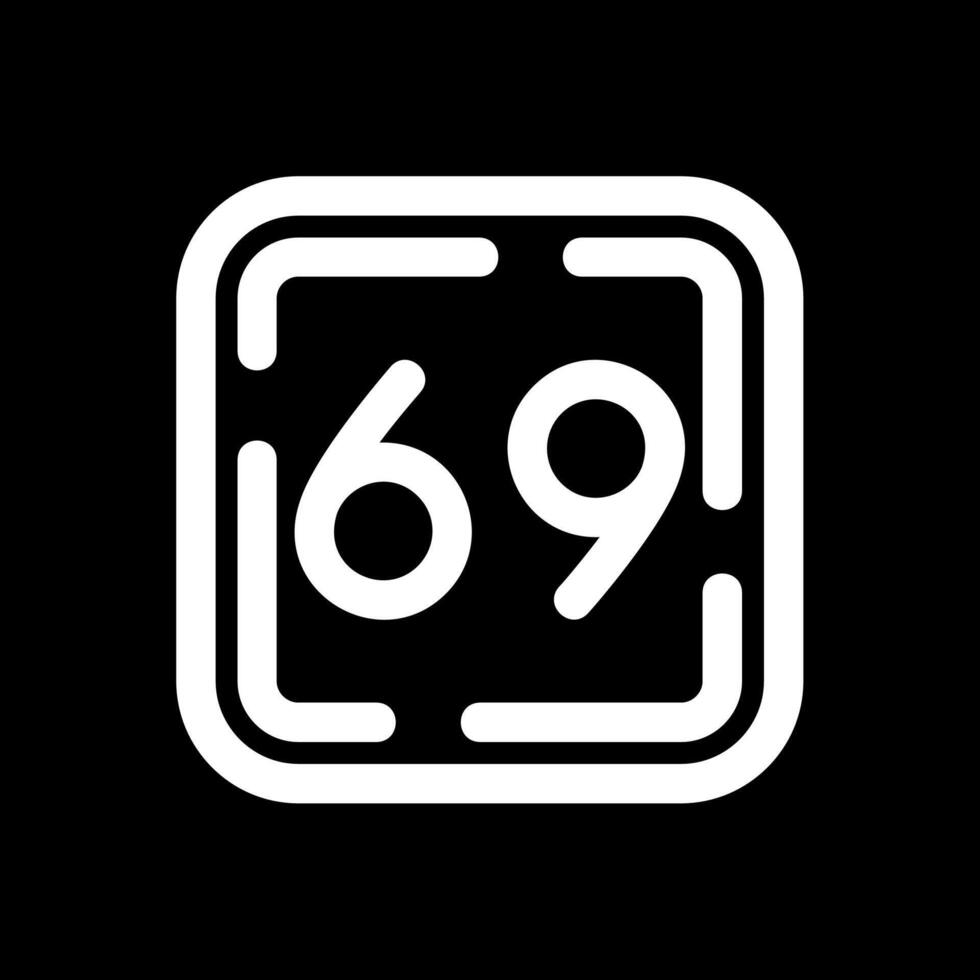 Sixty Nine Line Inverted Icon vector