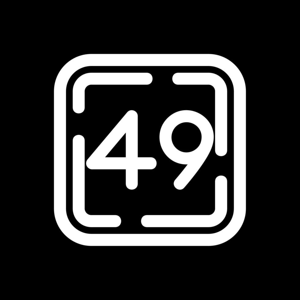 Forty Nine Line Inverted Icon vector