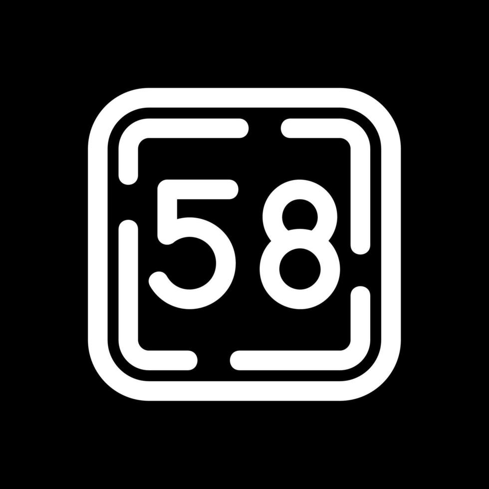 Fifty Eight Line Inverted Icon vector