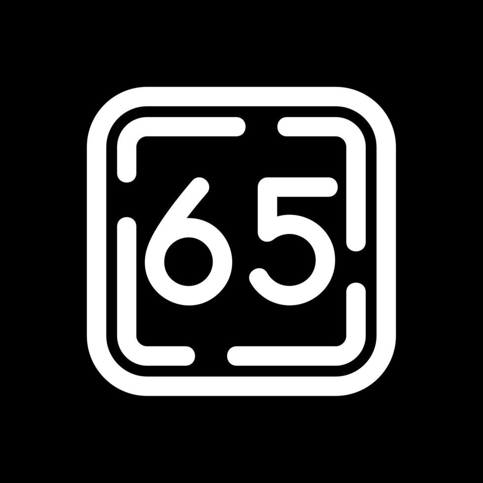 Sixty Five Line Inverted Icon vector