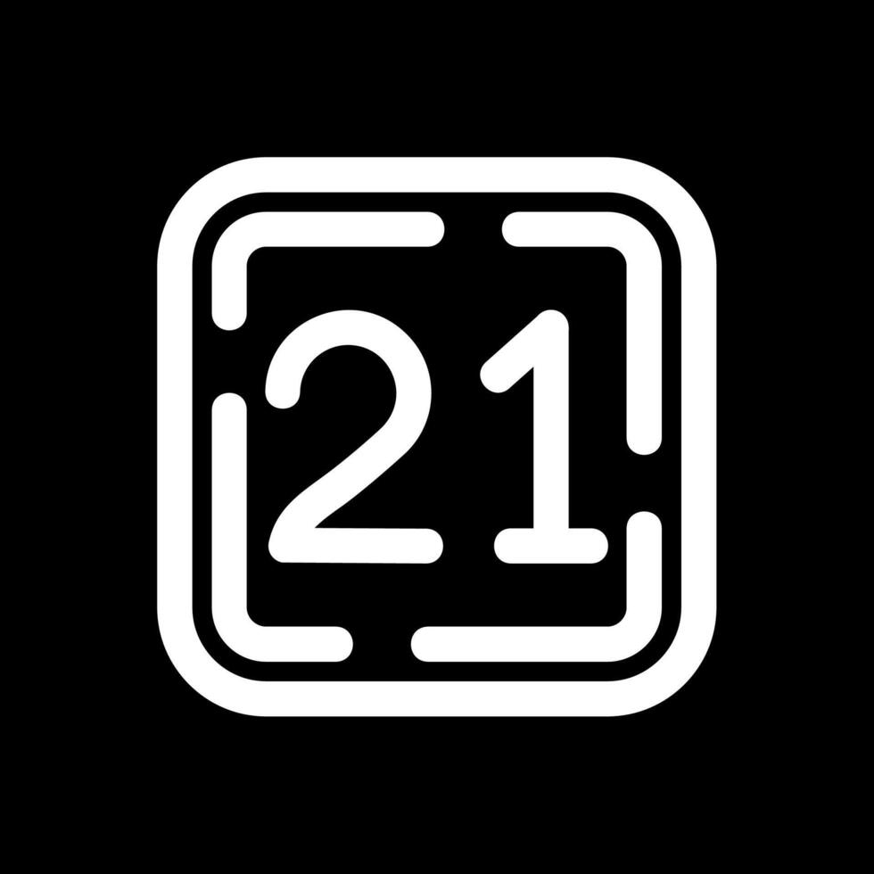 Twenty One Line Inverted Icon vector