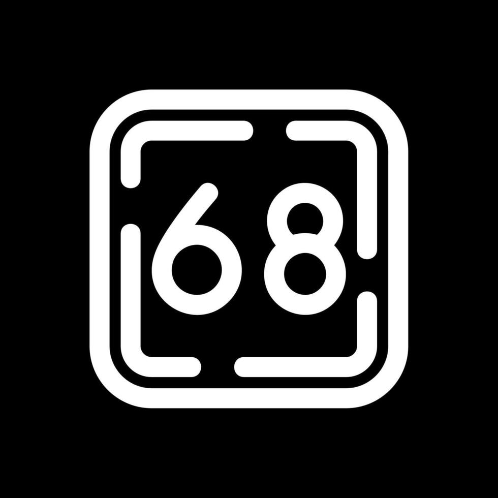 Sixty Eight Line Inverted Icon vector