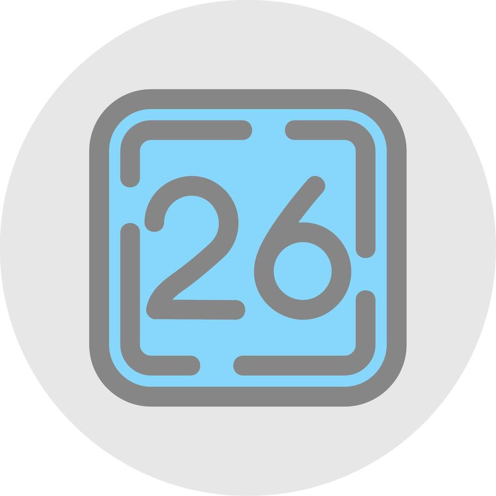 Twenty Six Line Filled Light Circle Icon vector