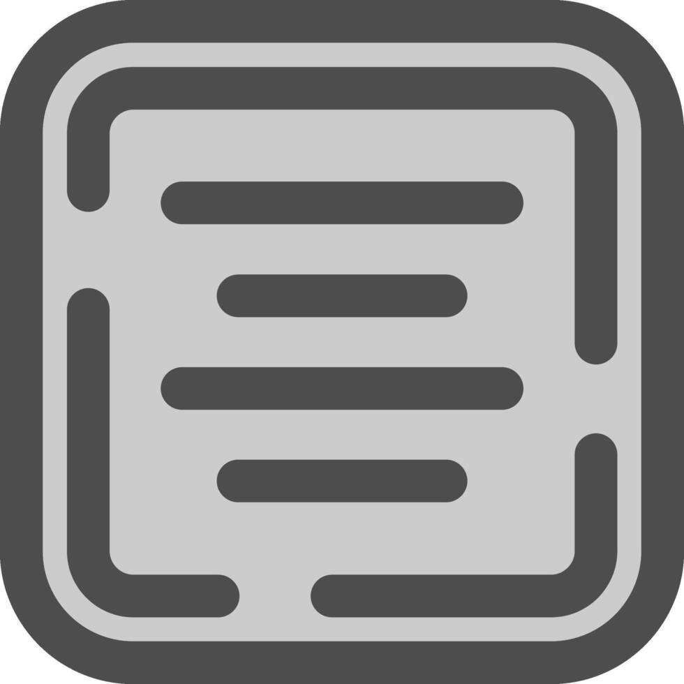 Center alignment Line Filled Greyscale Icon vector