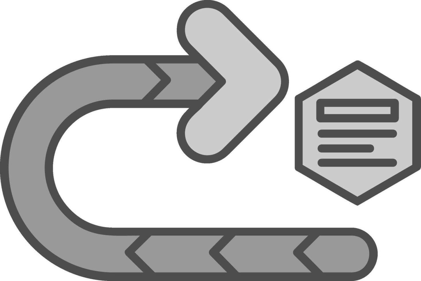 Right turn Line Filled Greyscale Icon vector