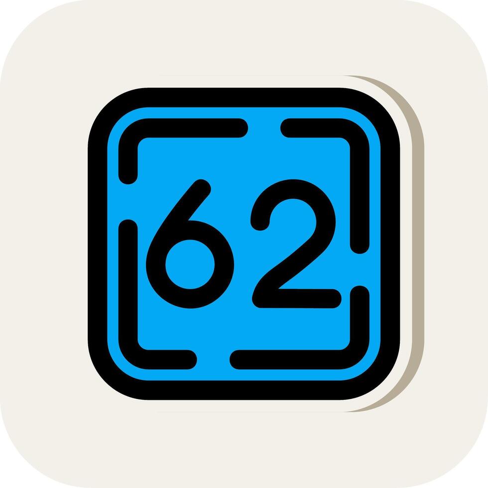 Sixty Two Line Filled White Shadow Icon vector