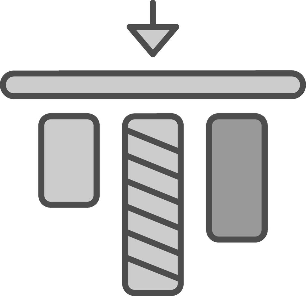 Top alignment Line Filled Greyscale Icon vector