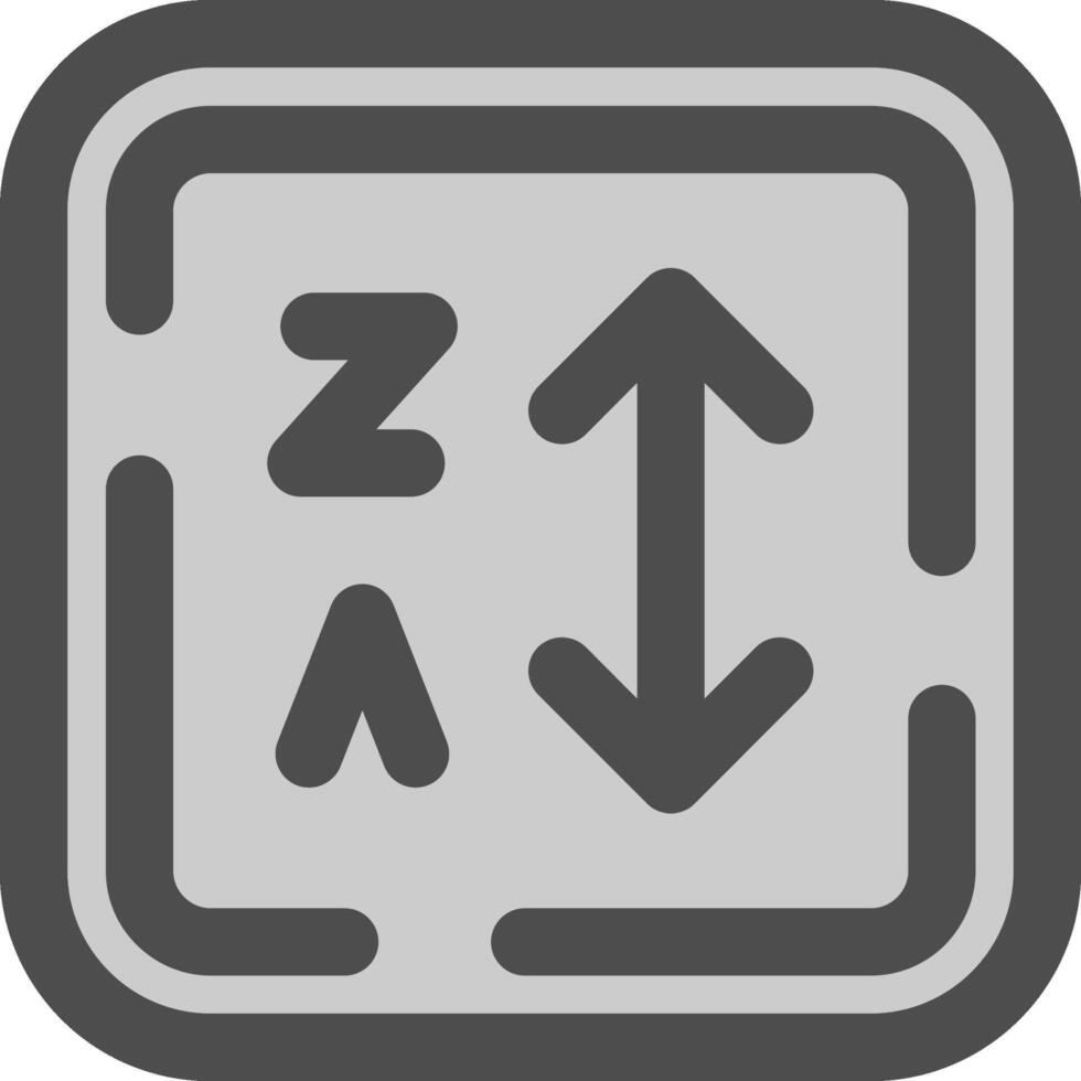 Alphabetical order Line Filled Greyscale Icon vector