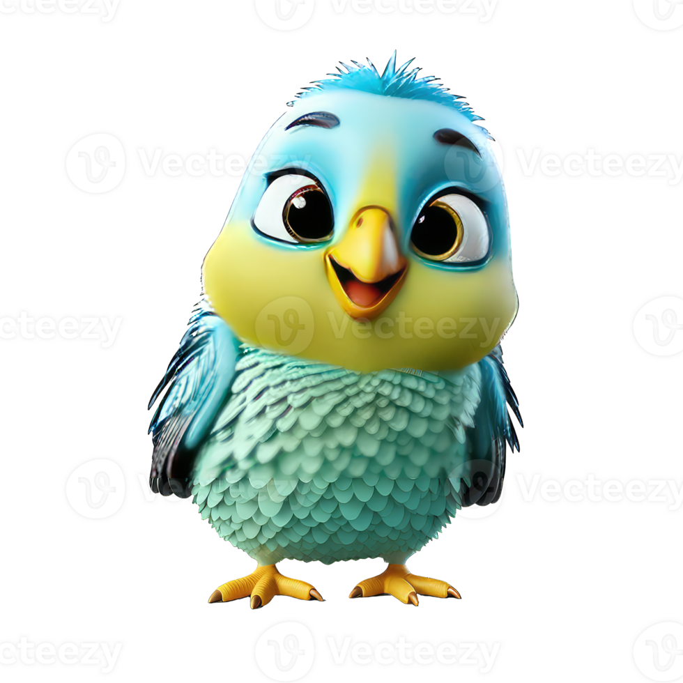 AI generated cute colorful Budgerigar isolated on transparent background png