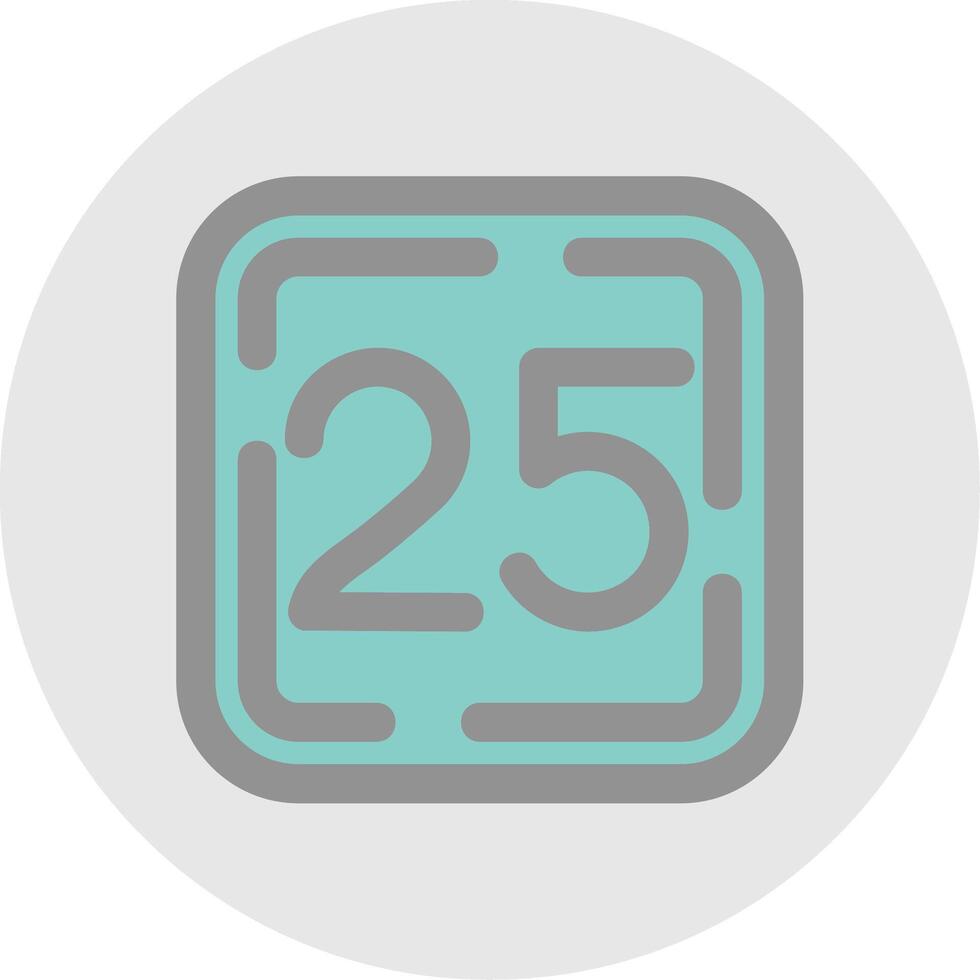 Twenty Five Line Filled Light Circle Icon vector