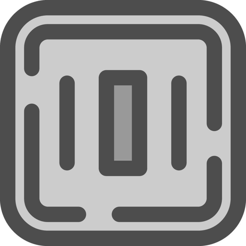 Center alignment Line Filled Greyscale Icon vector