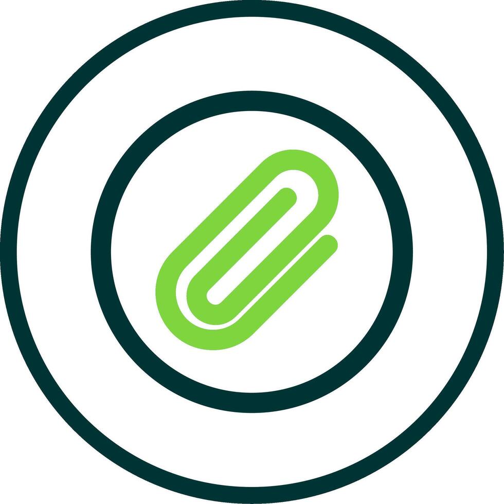 Paperclip 1 Line Circle Icon vector