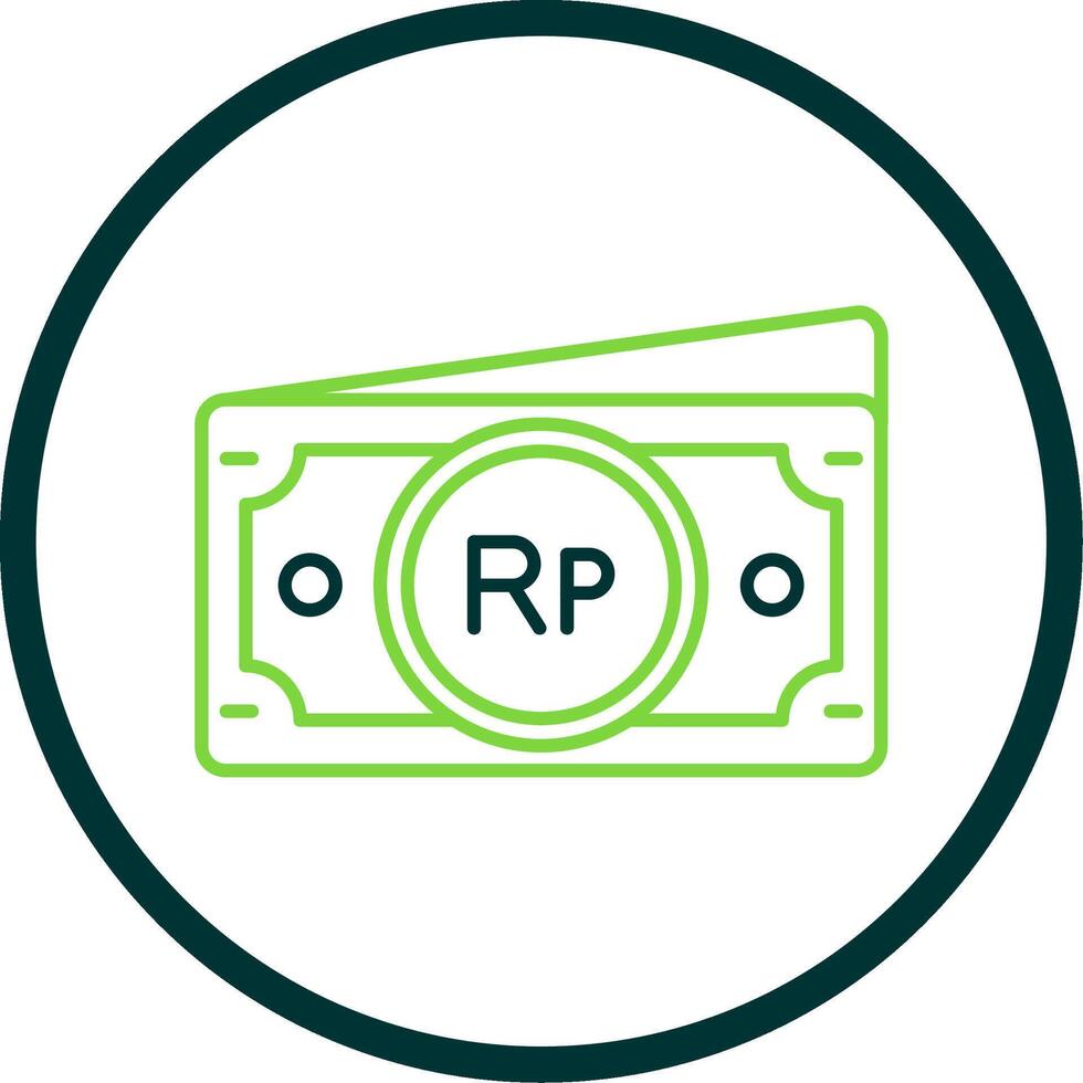 Indonesian rupiah Line Circle Icon vector