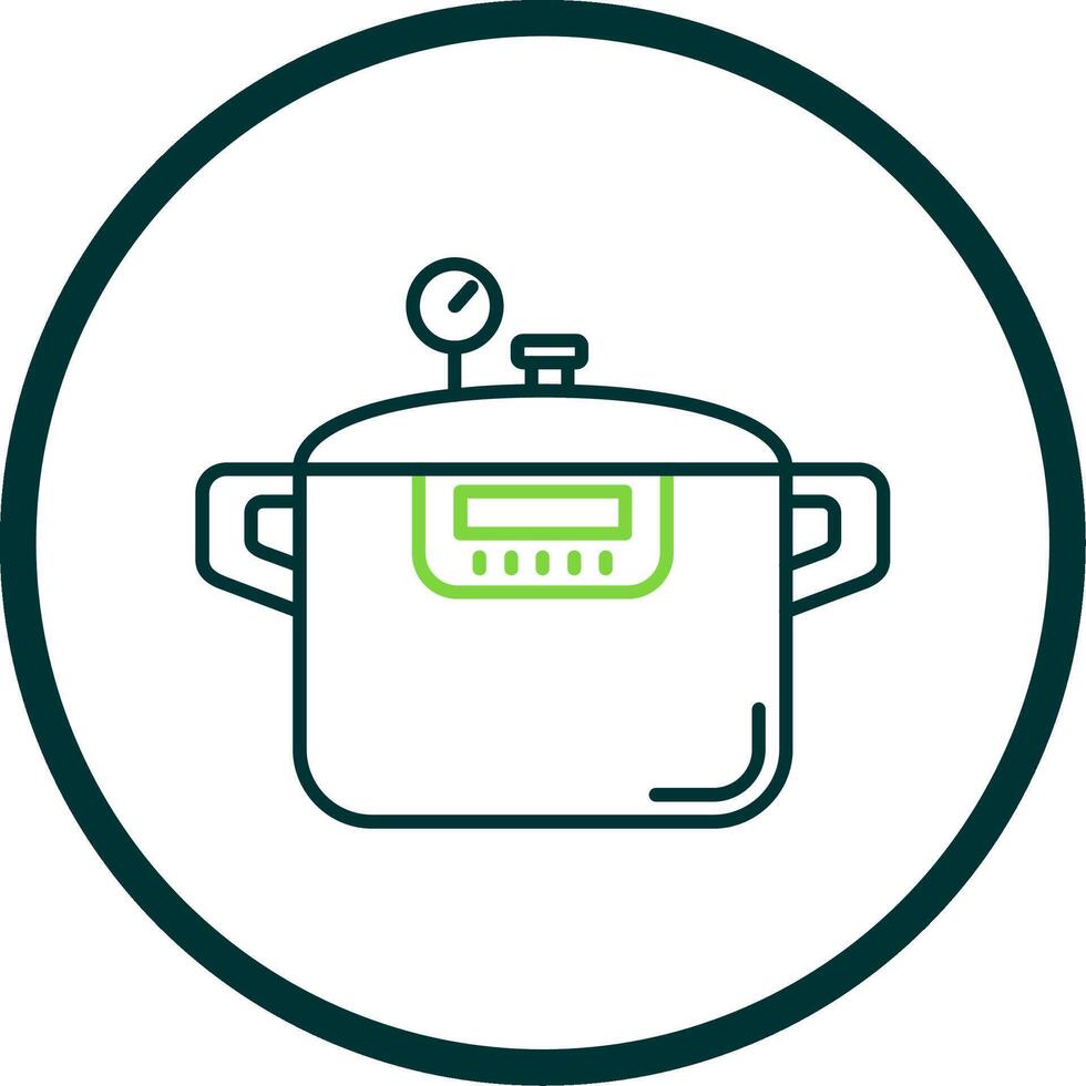 Pressure cooker Line Circle Icon vector